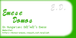 emese domos business card